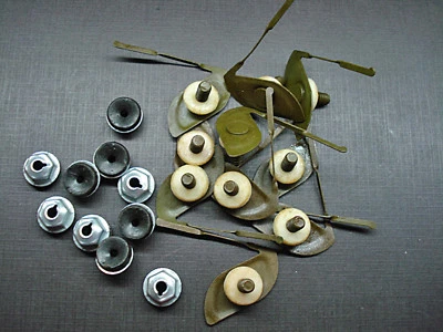 10pcs NORS fender trim clips & sealer nuts for 3/4" to 1" Cadillac Chevy Pontiac - Image 1 of 4