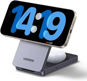 UGREEN MagFlow MagSafe Charger for iPhone 16, Qi Certified Wireless Charger Stan - Picture 1 of 5