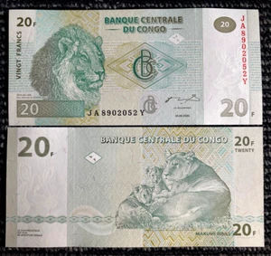 Congo 20 Francs 2003 Banknote World Paper Money UNC Currency Bill Note - Picture 1 of 1