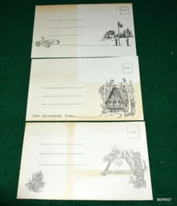 DE COLECCIÓN GIRL SCOUT - TRES POSTALES DE GRAN TAMAÑO DE PINOS SUSURRADORES DE CAMPAMENTO - Imagen 1 de 6