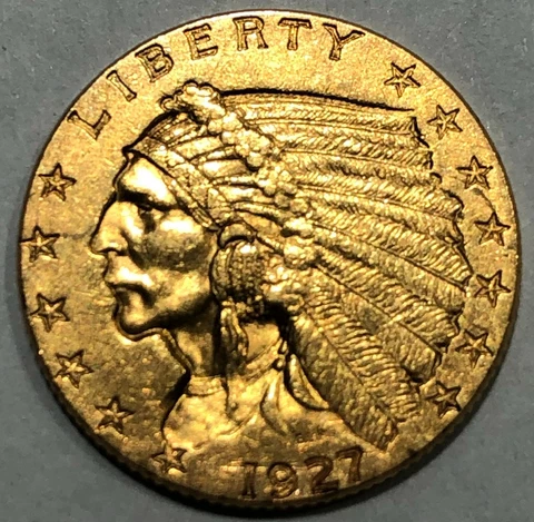 1927 Indian Head $2.50 Gold Quarter Eagle Cover