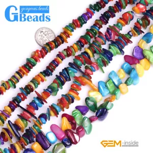 Multicolor Shell MOP Gemstone Chips Spacer Beads For Jewelry Making 15"& 34" - Picture 1 of 15