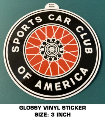 SCCA SPORT CAR CLUB OF AMERICA VINYL DECAL STICKER - VINTAGE RACING - TRANS AM - Image 1 of 2