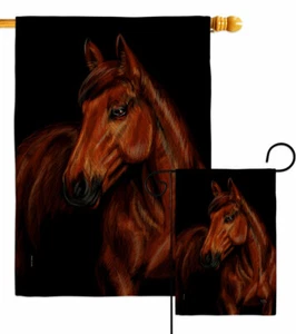 Horse Burlap Garden Flag Animals Barnyard Animal Decorative Gift Yard Banner - Picture 1 of 19