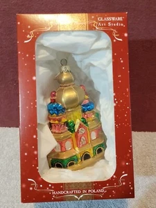 Glassware Art Studio Poland Temple Blown Glass Ornament Hand Painted 6" Tall - Picture 1 of 11