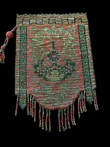 Antiguo bolso de mano francés Art Deco años 20 con micro cuentas Francia era aleta - Imagen 1 de 10