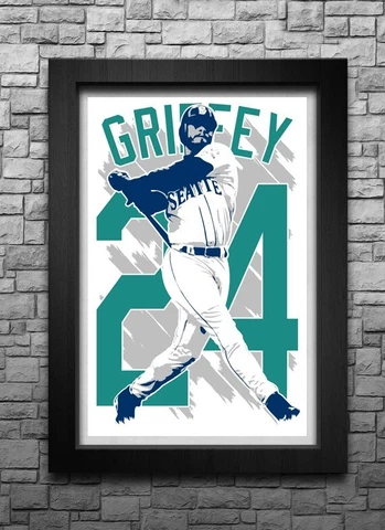 KEN GRIFFEY JR. art print/poster SEATTLE MARINERS FREE S&H! JERSEY Cover