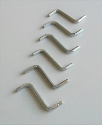 Inbussschlüssel S-Form 4mm 20mm x 45mm 6 Stück Sechskantschlüssel Innensechskant - Bild 1 von 4