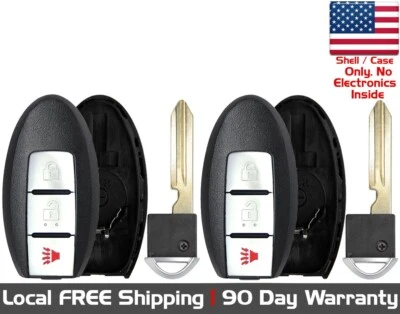 2x Novo Chaveiro de Proximidade de Substituição CONCHA / ESTOJO Para Nissan Infiniti Selecionado - Imagem 1 de 4
