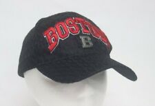 Boston Red Sox Baseball Cap Hat Adjustable Hook n Loop Black Embossed Metal Logo