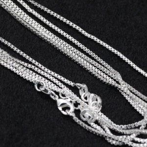 5pcs/pack 1.8mm 925 Silver 16-30inch Box Chain Necklace Jewelry for Girls & Boys - Picture 1 of 7