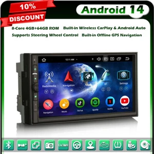 8-Core 4G+64GB Android 14 2DIN Autoradio GPS Navi DAB+CarPlay Wifi DSP BT5.0 TNT - Bild 1 von 24