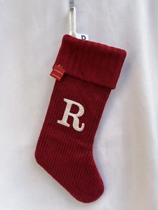 Wondershop Target 18" Monogram Letter Initial "R" Red Knit Christmas Stocking - Picture 1 of 5