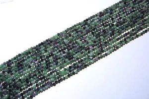edelsteine24 Echter Rubin Zoisit Strang 3,1mm Kugeln facettiert 40cm! Rub-b16 - Bild 1 von 5
