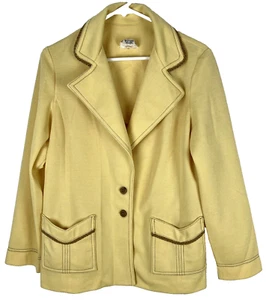 VTG 70s Perception Directions Women Blazer Yellow Polyester Point Collar READ - Picture 1 of 14