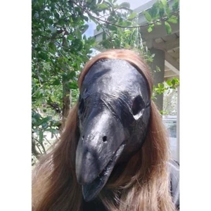 Original Paper Mache Crow Mask, Raven Mask,Black Crow, Animal mask, bird Mask - Picture 1 of 10