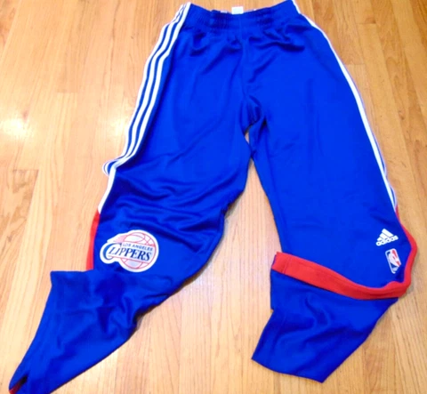 ADIDAS NBA AUTHENTIC LOS ANGELES CLIPPERS ON COURT PANTS BUTTON DOWN SIZE L Cover