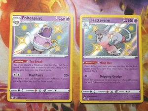 Hatterene SV056/SV122 And Polteageist SV053/SV122 Shining Fates Shiny Vault Holo - Picture 1 of 2