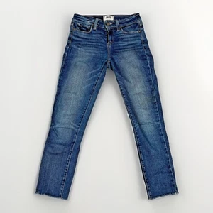 Jeans Paige donna taglia 26 Kylie Crop Med lavaggio gamba dritta orlo grezzo - Foto 1 di 11