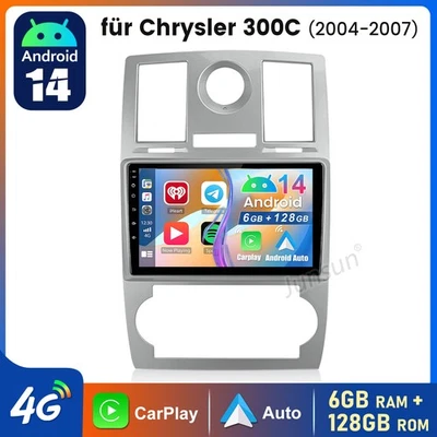 6GB+128G Android 14 CarPlay Autoradio 14 Für Chrysler 300 300C 2005-2010 GPS FM - Bild 1 von 4
