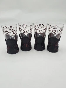 Set (4) Vintage Libbey Bamco Longhorn verziertes Leder 6 1/2" Pilsgläser 70er Jahre - Bild 1 von 24