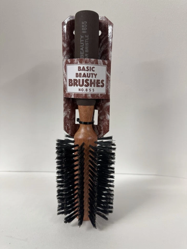 Cepillo redondo de madera de cerdas medianas 100 % jabalí de alta densidad para secado por soplado 12 filas, L Foto 1 de 4