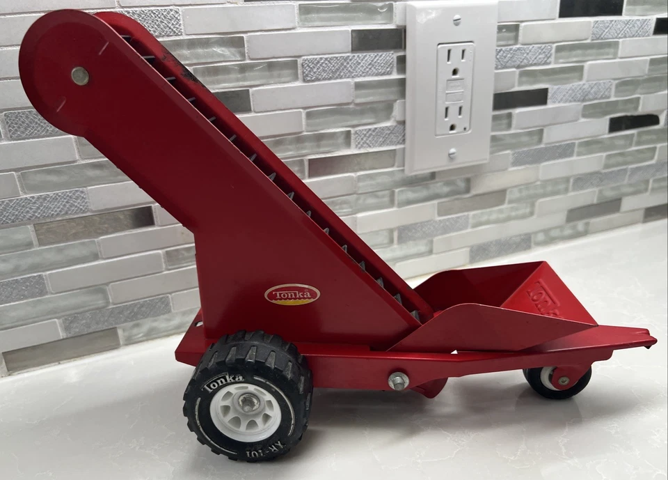 Cargador de arena vintage TONKA juguete de acero prensado rojo funciona Foto 1 de 4