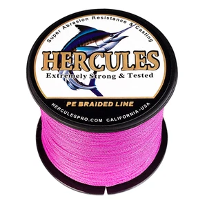 Braid Sea Fishing Line HERCULES 4 Strand Sea Saltwater Line 2000m Pink Various - Picture 1 of 12
