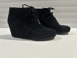 Women’s Black Tom Wedge Boots - Picture 1 of 6