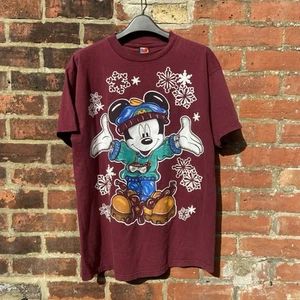 Vintage 90s Mickey Mouse T Shirt One Size (XL) Disney Jerry Leigh Big Print USA - Picture 1 of 15