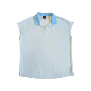 Nike Dri-FIT Ace Jacquard Golf Polo Shirt Icy Blue Laser Cut Sportswear Large L - Picture 1 of 5
