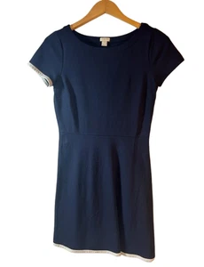 J Crew Womens Dress Size 2 Navy Blue Fit & Flare Short Sleeve Lined Work Office - Picture 1 of 7