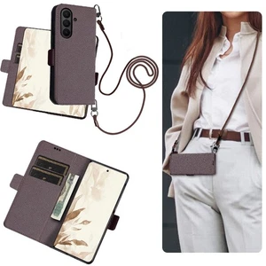 Echtleder Flip Wallet Case Kette Hülle Umhängetasche für Samsung Galaxy Z Fold 7 - Picture 1 of 12