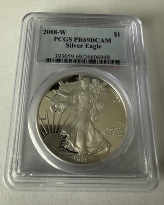 2008-W $1 Proof American Silver Eagle PCGS PR69DCAM - Image 1 of 4