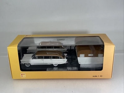 1/43 GLM 1956 Lincoln Premier Wagon W Camper White / Copper Limited GIM014A - Image 1 of 4