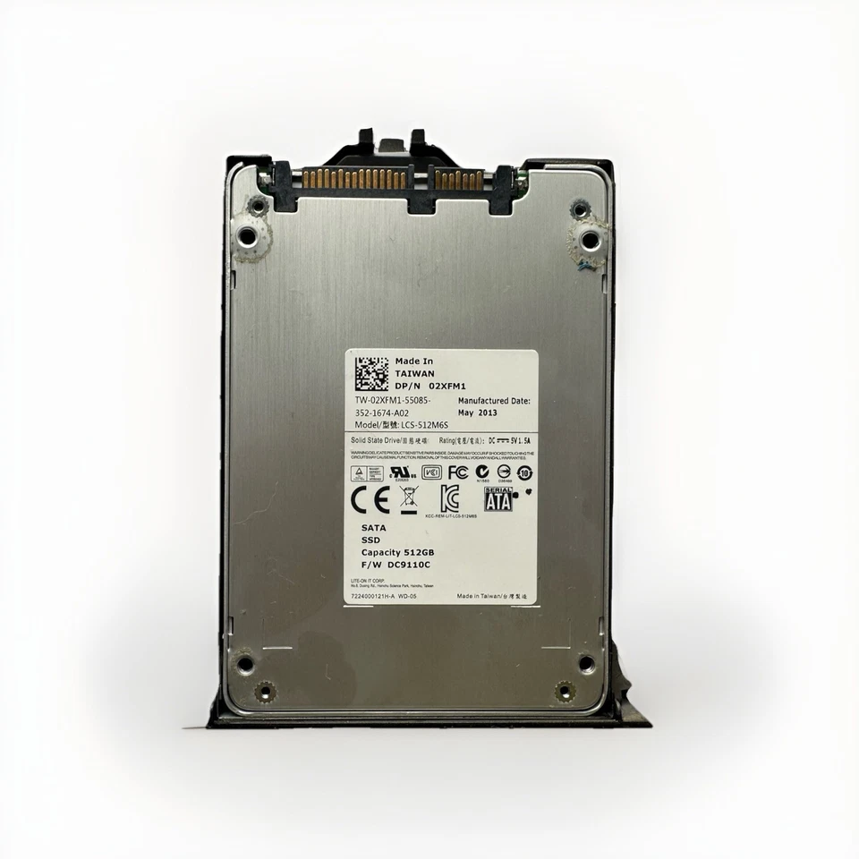 Lite-On 512GB SATA SSD 6Gbp/s 2.5" + Einbaurahmen LCS-512M6S DC9110C 02XFM1 - Bild 1 von 1