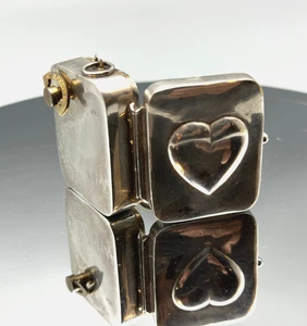 Vintage schwerer Sterling Plattenspieler funktionstüchtig Spieluhr Charm Anhänger 47,4 gr - Bild 1 von 13