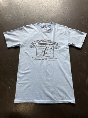 Camiseta De Colección Y2K 2004 Azul Saginaw River Zilwaukee Bridge Walk Michigan MI S Foto 1 de 4