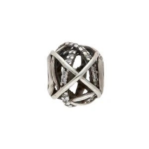 Dije tejido Pandora plata circonita cúbica usado - Imagen 1 de 1