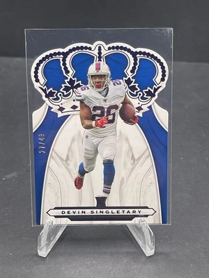 2019 DEVIN SINGLETARY PANINI CHRONICLES CROWN ROYALE PURPLE RC #CR-23, SN 27/49 - Image 1 of 2