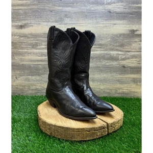 Code West Women - Size 9.5M - Vintage Black Scroll Cowboy Boots Style 88608 - Picture 1 of 12