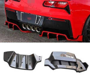 Carbon Fiber For Chevrolet Corvette Z51 C7 Stingray Fits 14-19 Rear Diffuser Lip - Picture 1 of 6