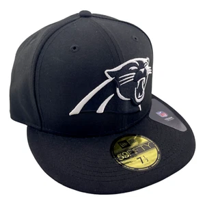 New Era Carolina Panthers Black and White Logo Black/Grey UV 59Fifty Fitted Hat - Picture 1 of 7