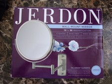 Jerdon 8" 1X & 5X Magnification Wall Mount Mirror Nickel Finish 360 Swivel