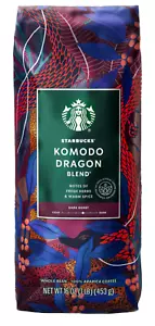Starbucks Komodo Dragon café grano entero tostado oscuro 1 lb / 16 oz / 453 g bolsa - Imagen 1 de 1