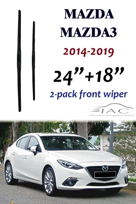 Paquete de 2 limpiaparabrisas de tres secciones para Mazda Mazda3 14-18 24"+18" Foto 1 de 2