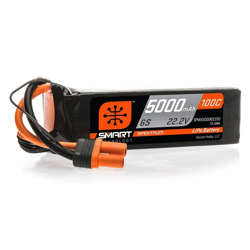 Spektrum 22.2V 5000mAh 6S 100C Smart LiPo Battery IC5 - SPMX50006S100 - Image 1 of 1
