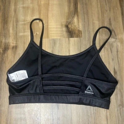 Reebok Metallic Black Hero Rebel Women's Sports Bra Size Small - Image 1 of 4