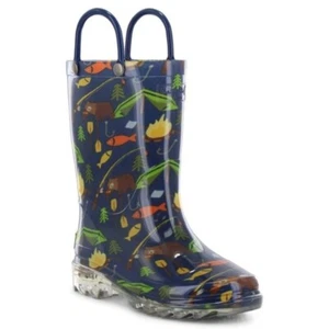 Western Chief Boys Summer Camp Lighted Rainboot, Sizes 8 - Picture 1 of 1