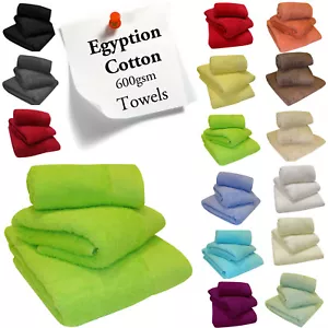 Egyptian Combed Cotton Towels Thick Super Soft Absorbent 600 GSM - Picture 1 of 53